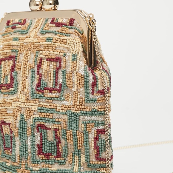 Zara Beaded Crossbody bag with clasp NWTS - Picture 6 of 7